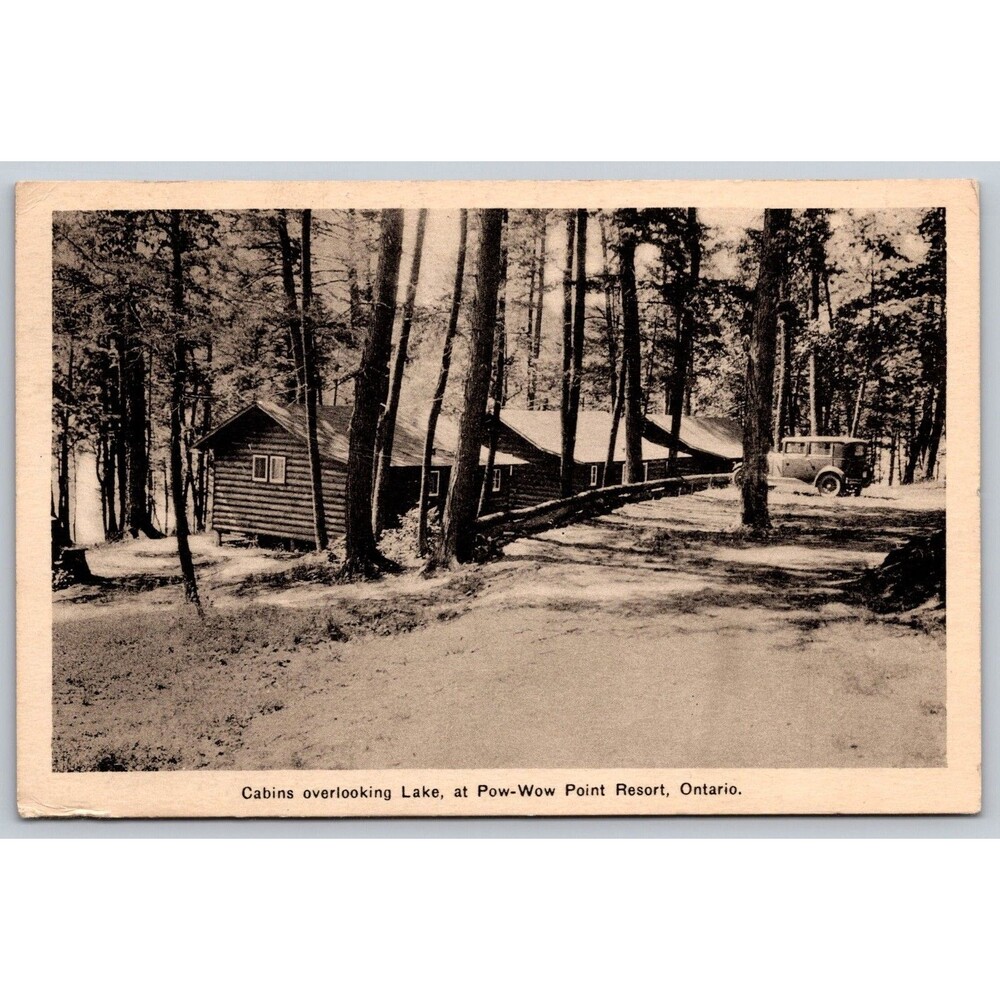 Vintage Postcard Pow-Wow Point Resort Cabins Overlooking Lake Huntsville Ontario